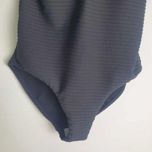 Sea Level Swim Navy Blue Strapless Textured One Piece Swimsuit Size 4 - Picture 4 of 9